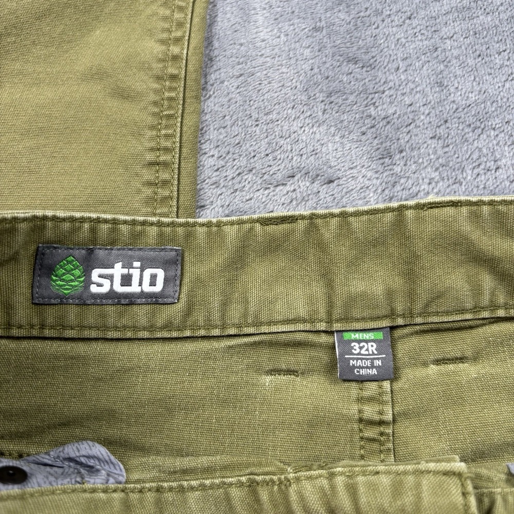 Stio Pants Mens 32x32 Green Rivet Canvas Pant Stretch Casual Outdoor Hiking - Picture 2 of 7